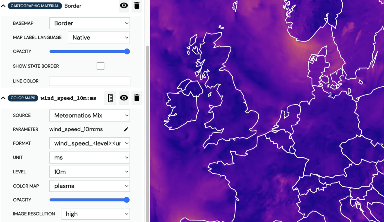 Wind Speed Example Map