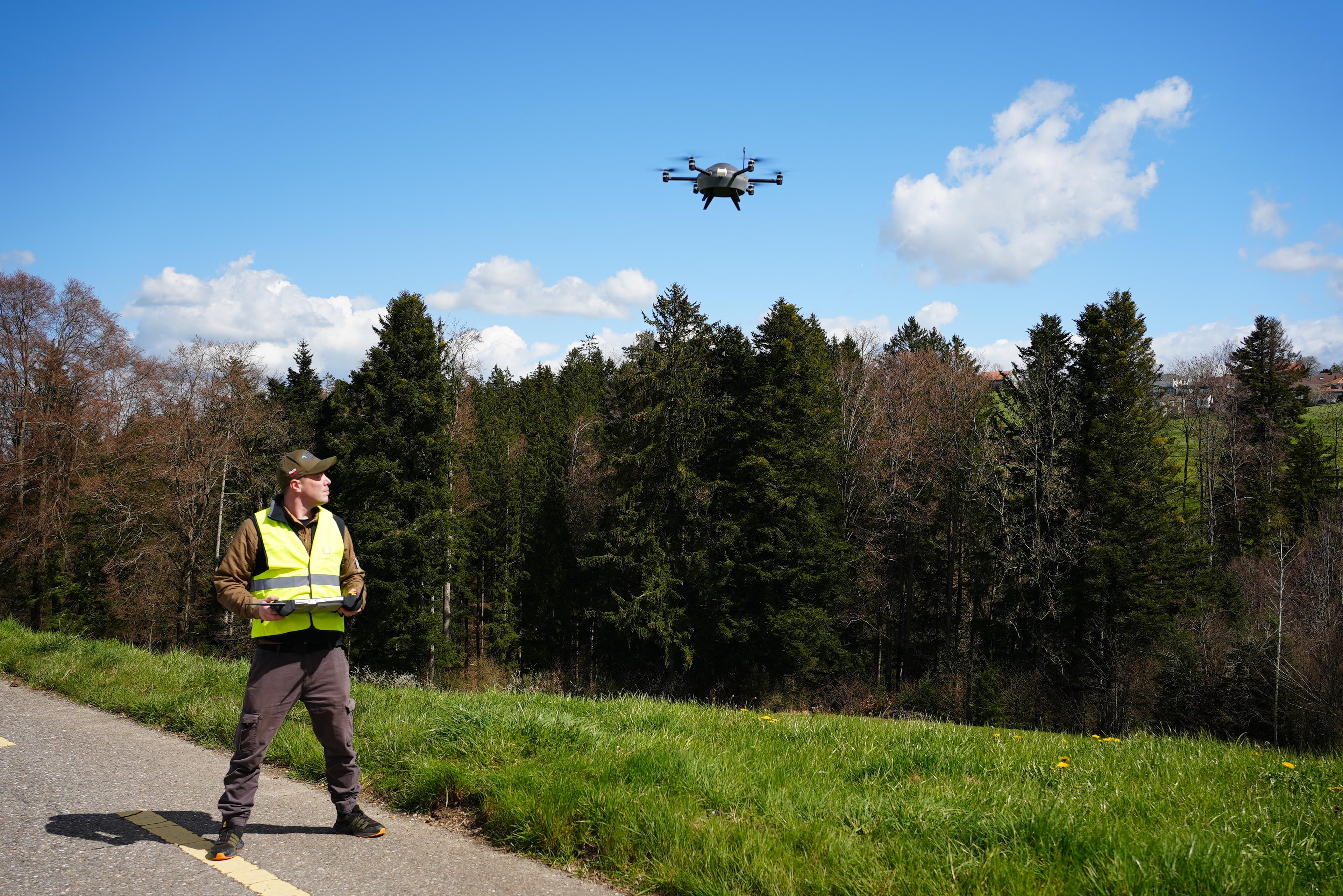 meteomatics pilot flying a weather drone