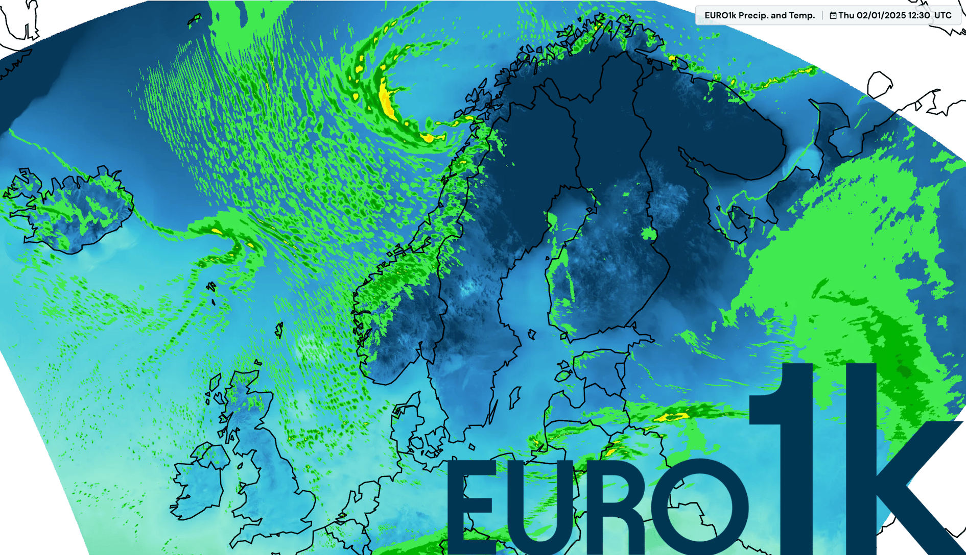 Precip and temperature forecast for Norway with EURO1k