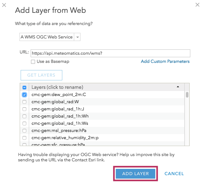 5 WMS online arcgis connector