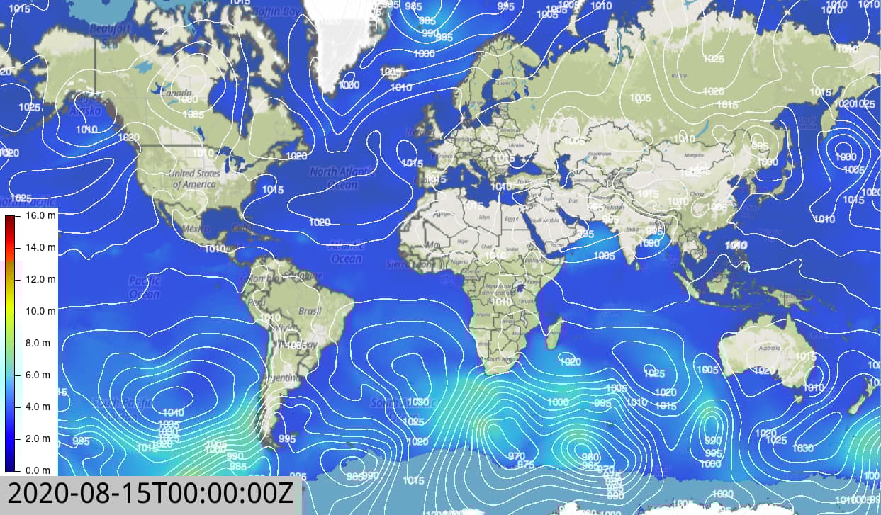 Marine parameters wave height