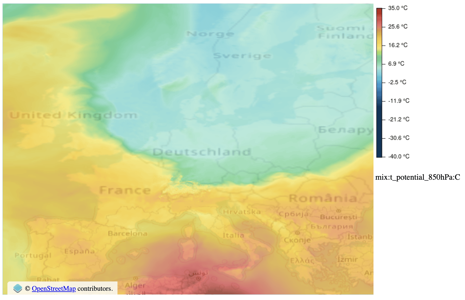 Potential temp map