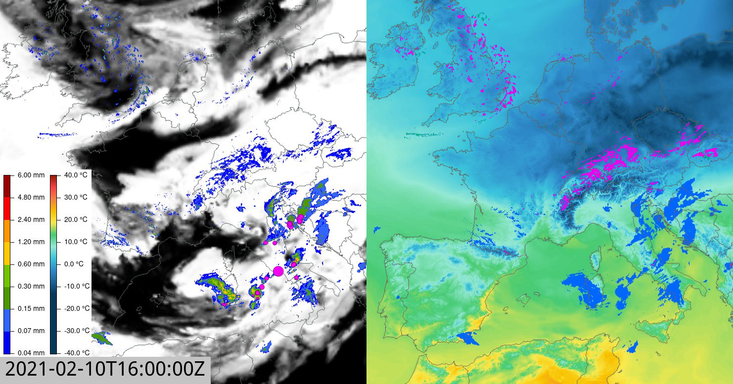 Radar precip type clouds lightning