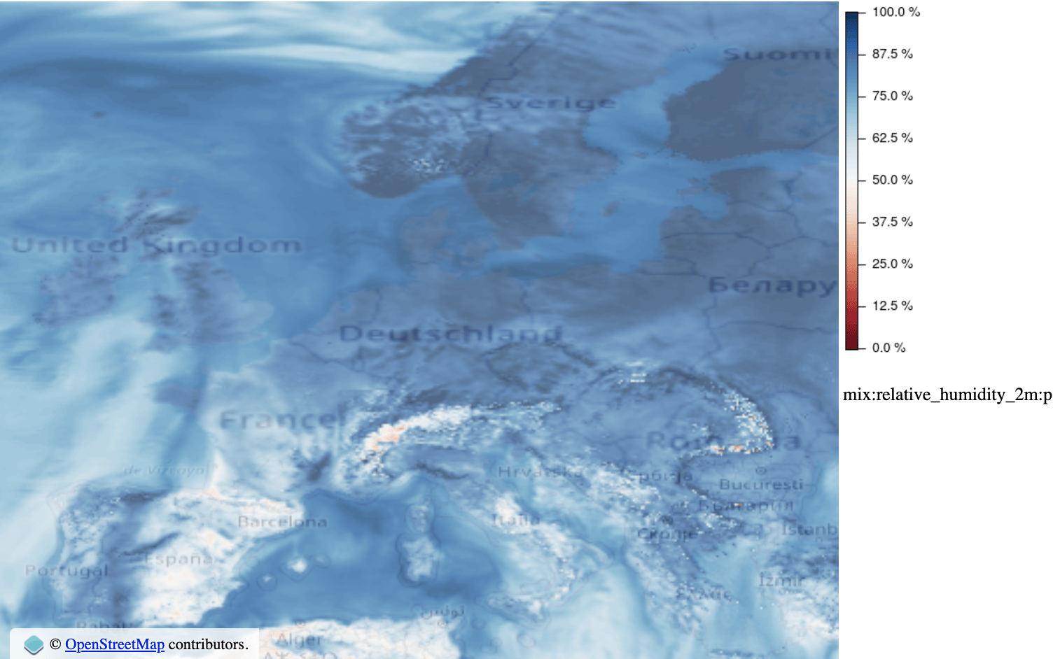 Standard parameters humidity