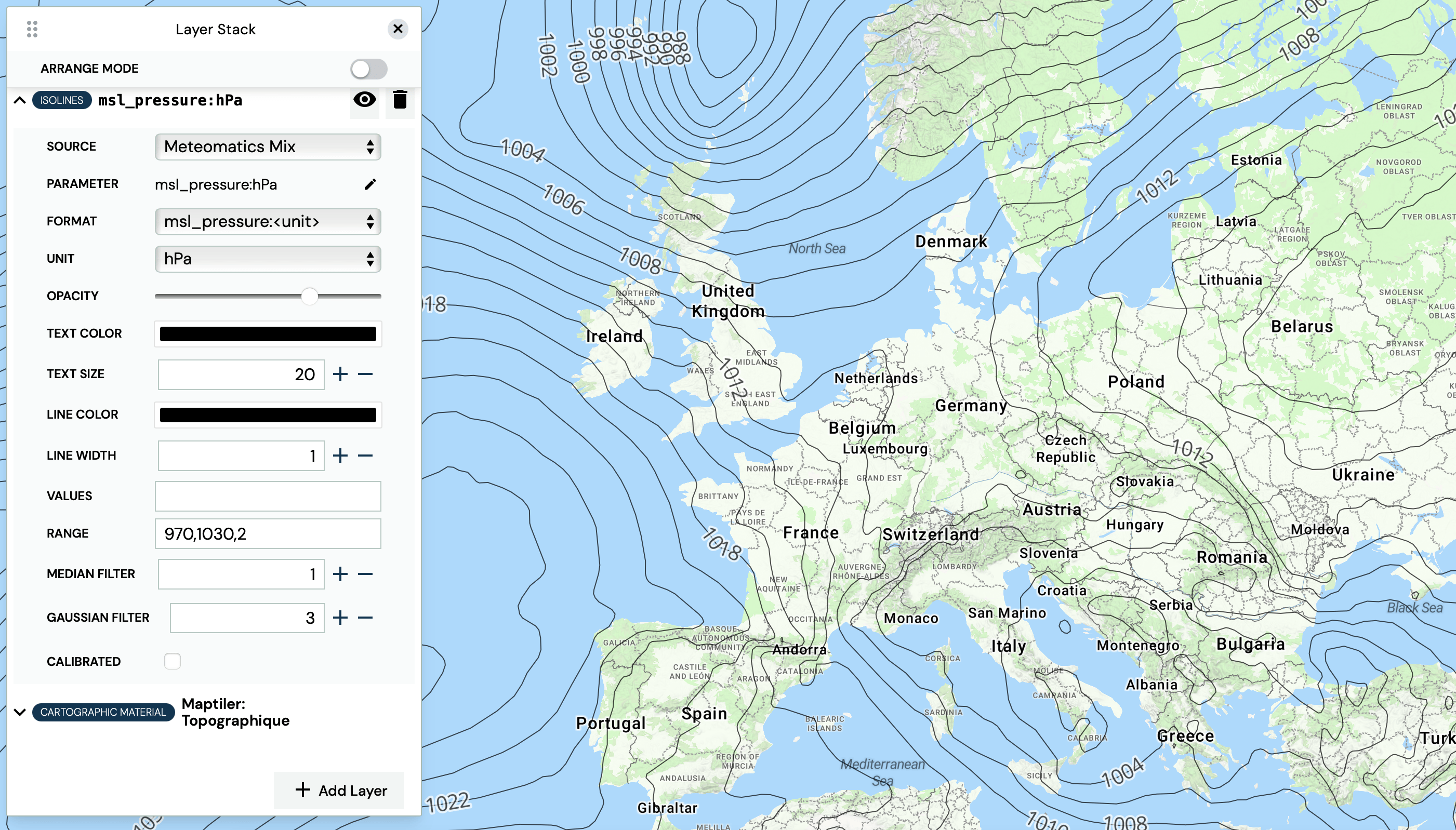 Isoline Map Humidity Isolines