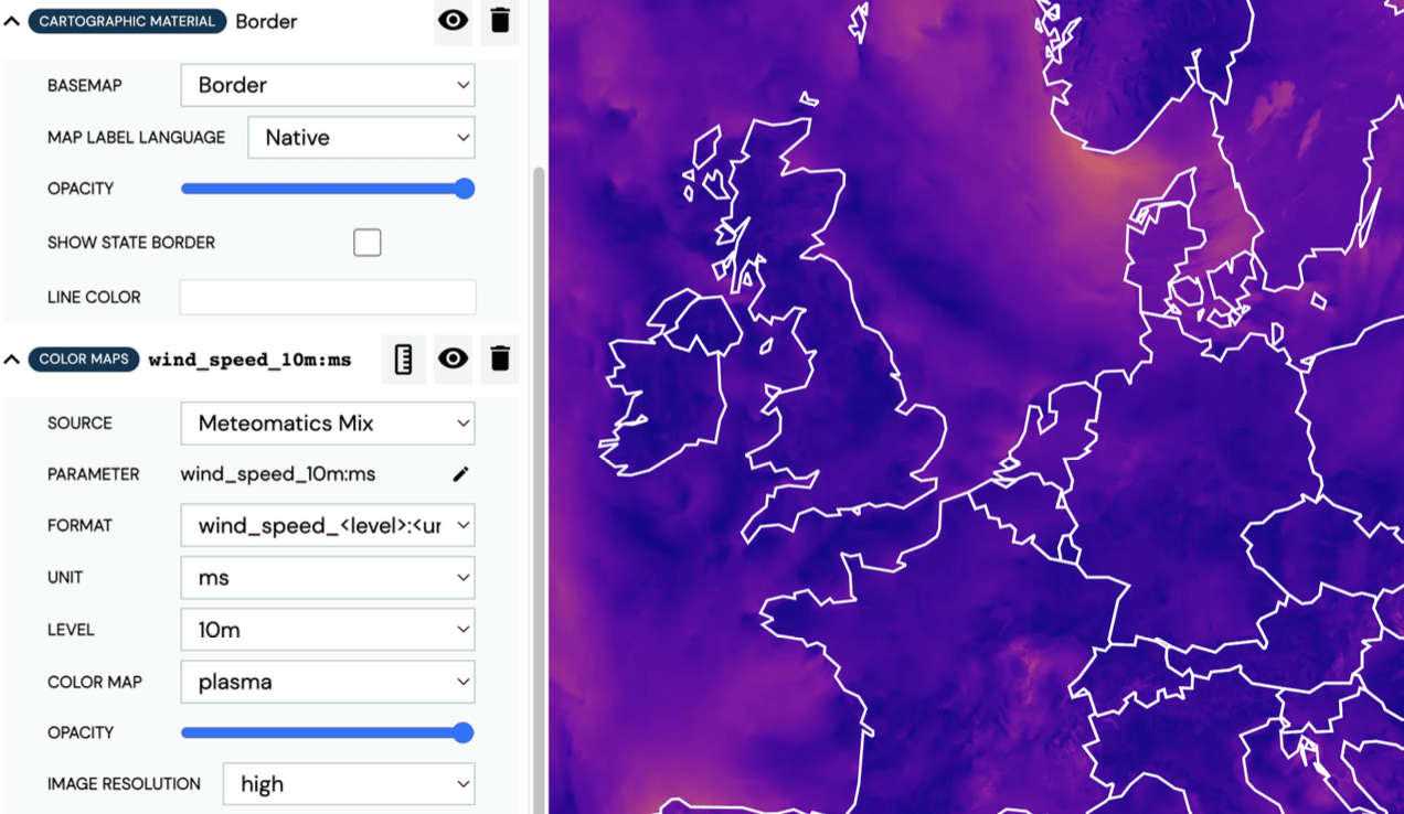 Wind Speed Example Map