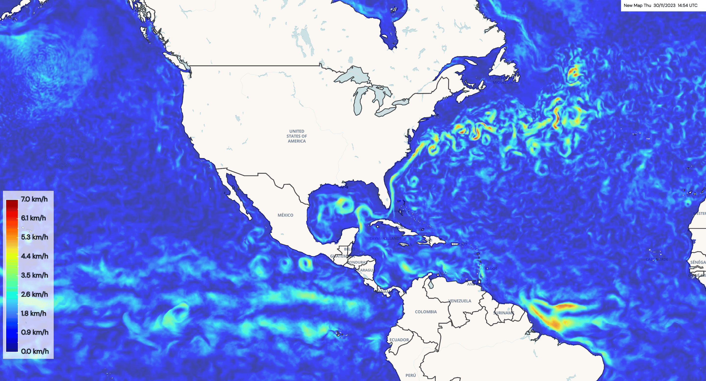 how to read ocean currents on weather map