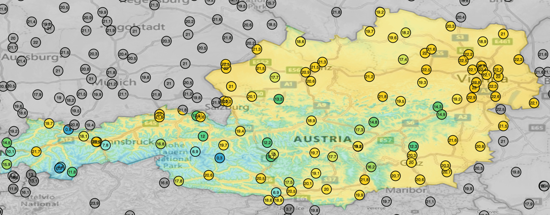 Wetterstationen in Österreich