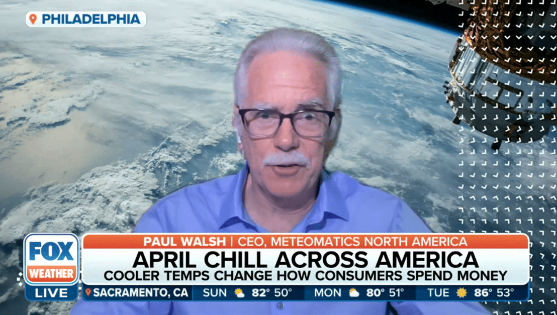 Figure 3 : Paul Walsh, PDG pour l'Amérique du Nord, donne son avis sur la météo et son impact sur la demande dans l'émission Fox Weather.